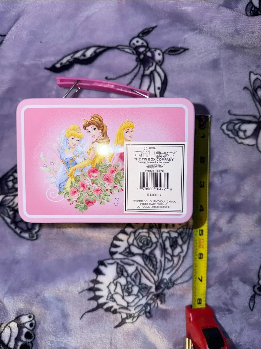 Y2K Disney Princess Pink Metal Lunch Box Retro Fairytale Tin